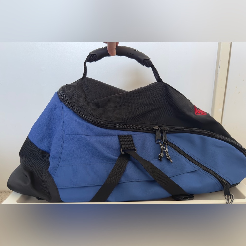 Blue and Black American Pie 2 Duffel Bag with Dual Carry Straps